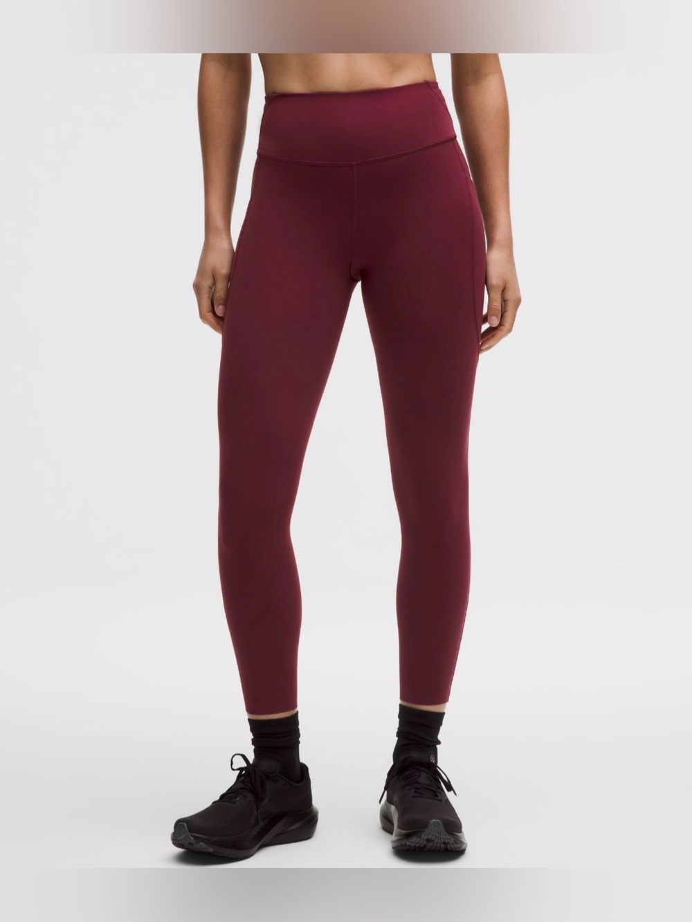 Lululemon Fast And Free High Rise Tight 25” 5 Pocket Size 8 Burgundy Bay NWT